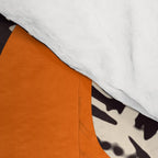 Mid Century Modern Abstract Kwaito Textured Pattern Orange Black Cream Comforter Gallery Image 4