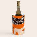 Mid Century Modern Abstract Kwaito Textured Pattern Orange Black Cream Wine Chiller Gallery Image 3