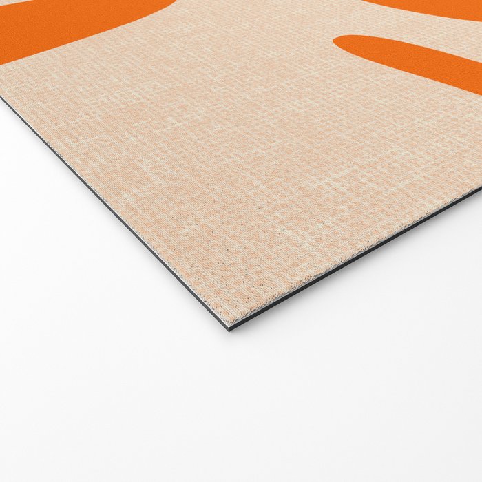 Mid Century Modern Abstract Kwaito Textured Pattern Orange Black Cream Welcome Mat Gallery Image 2