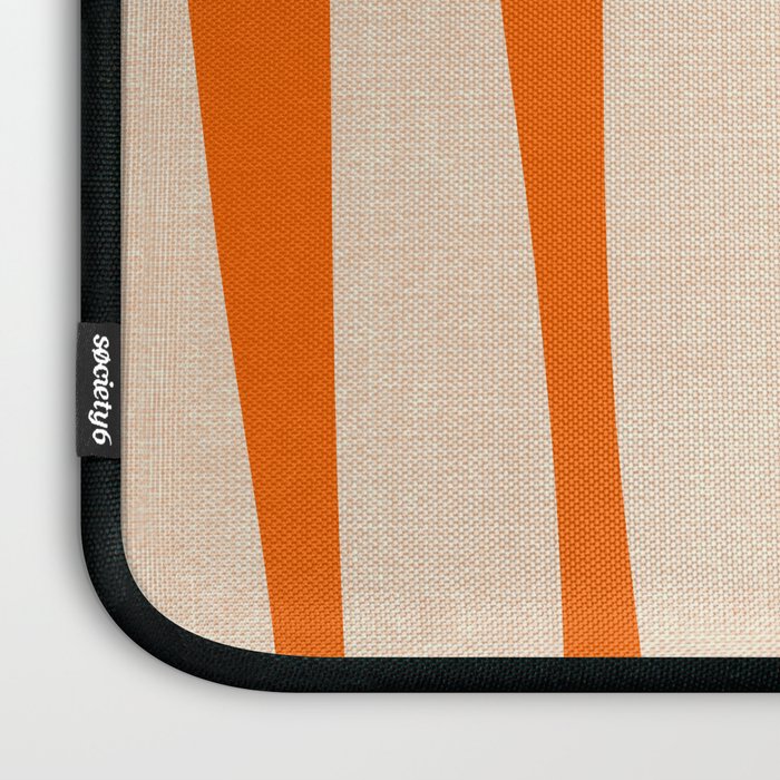 Mid Century Modern Abstract Kwaito Textured Pattern Orange Black Cream Laptop Sleeve Gallery Image 3