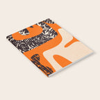 Mid Century Modern Abstract Kwaito Textured Pattern Orange Black Cream Notebook Gallery Image 2