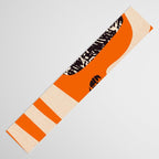 Mid Century Modern Abstract Kwaito Textured Pattern Orange Black Cream Table Runner Gallery Image 3