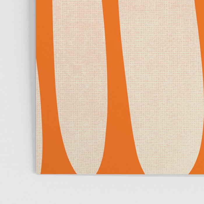 Mid Century Modern Abstract Kwaito Textured Pattern Orange Black Cream Poster Gallery Image 3