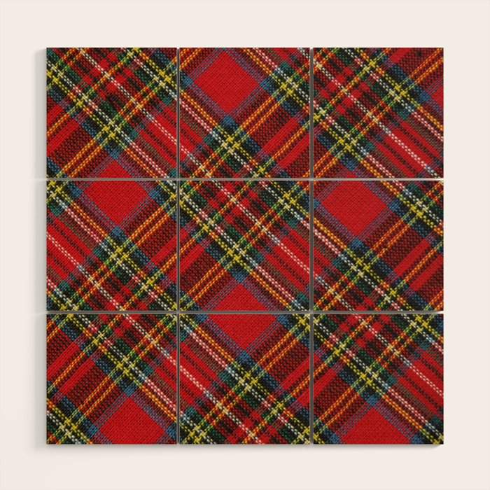 Christmas Plaid Tartan Pattern Wood Wall Art Gallery Image 1