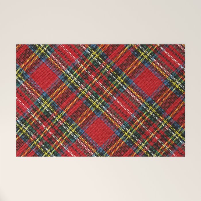 Christmas Plaid Tartan Pattern Welcome Mat Gallery Image 1