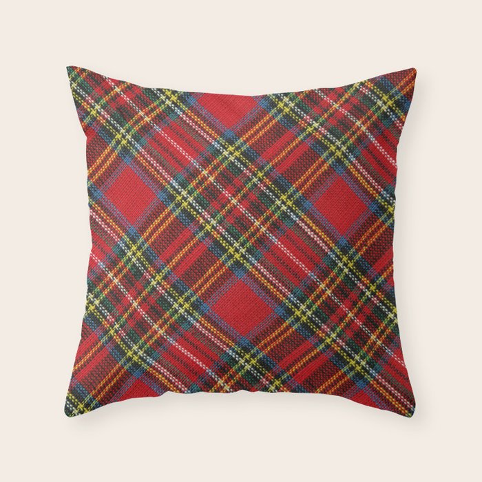 Christmas Plaid Tartan Pattern Throw Pillow Gallery Image 1