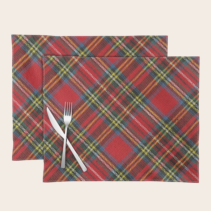 Christmas Plaid Tartan Pattern Placemat Gallery Image 1