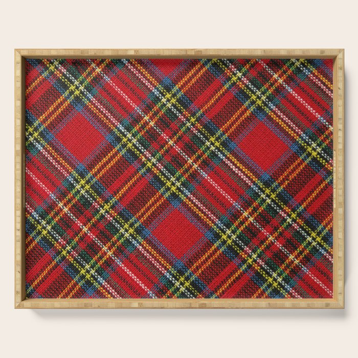Christmas Plaid Tartan Pattern Serving Tray Gallery Image 1