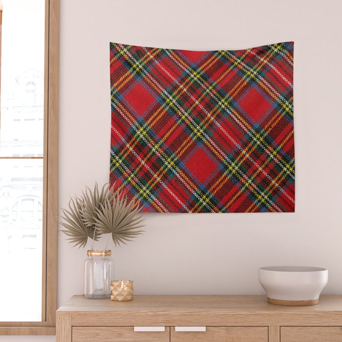Christmas Plaid Tartan Pattern Wall Tapestry Gallery Image 2