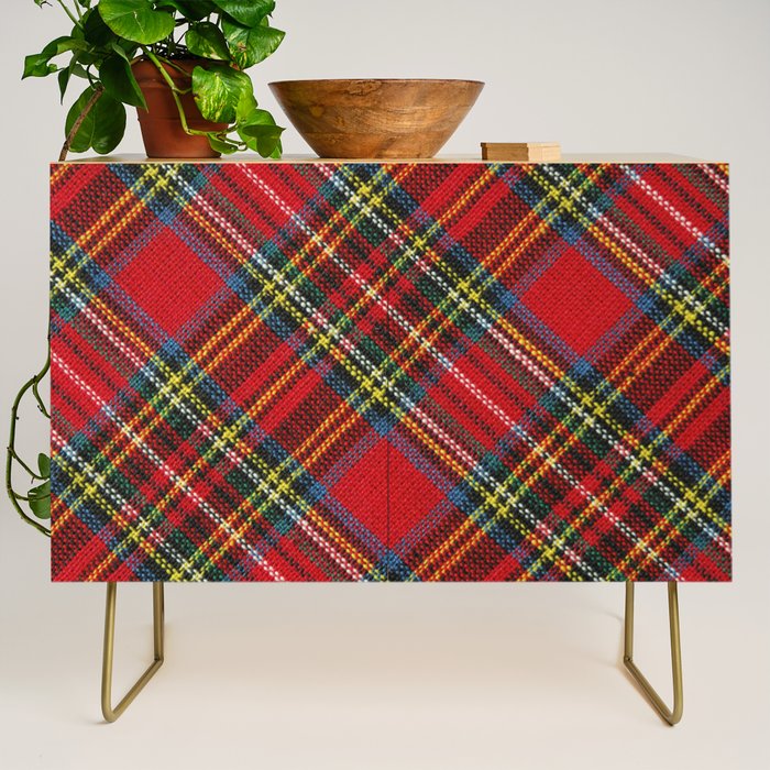 Christmas Plaid Tartan Pattern Credenza Gallery Image 1