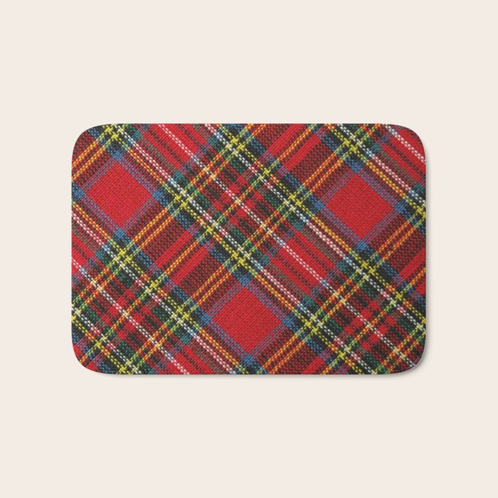 Christmas Plaid Tartan Pattern Bath Mat Gallery Image 1