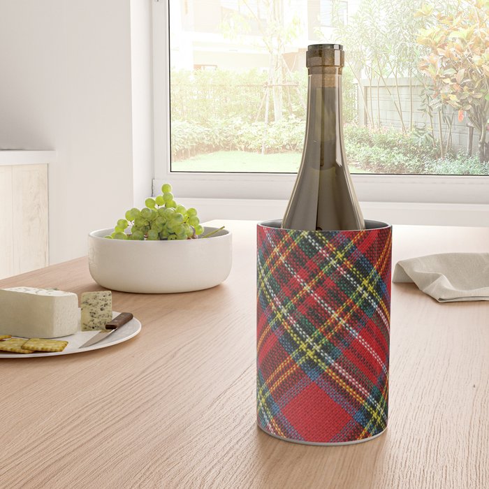 Christmas Plaid Tartan Pattern Wine Chiller Gallery Image 4