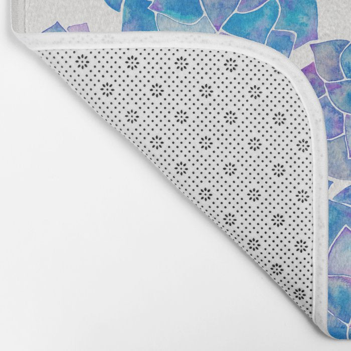 Rosette Succulents - Blue Palette Bath Mat Gallery Image 2