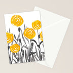Fall Sunshine, Floral Watercolor Print, Yellow and Gray Stationery Card Gallery Image 2