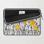 Fall Sunshine, Floral Watercolor Print, Yellow and Gray Laptop Sleeve Gallery Image 2
