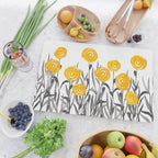 Fall Sunshine, Floral Watercolor Print, Yellow and Gray Cutting Board Gallery Image 2
