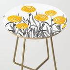 Fall Sunshine, Floral Watercolor Print, Yellow and Gray Side Table Gallery Image 2