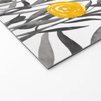 Fall Sunshine, Floral Watercolor Print, Yellow and Gray Welcome Mat Gallery Image 2