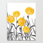 Fall Sunshine, Floral Watercolor Print, Yellow and Gray Notebook Gallery Image 4