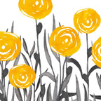 Fall Sunshine, Floral Watercolor Print, Yellow and Gray Coffee Mug Gallery Image 2