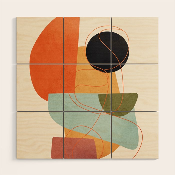 Abstract Shapes 16 Wood Wall Art Gallery Image 1
