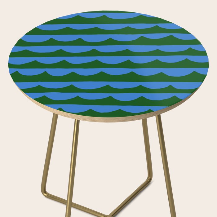 Thin Scalloped Line in blue and green Side Table Gallery Image 2