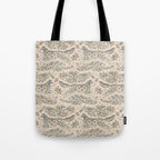 Wolf & Wild Apple Blossoms | Botanical Animal Art Tote Bag Gallery Image 1