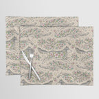 Wolf & Wild Apple Blossoms | Botanical Animal Art Placemat Gallery Image 1