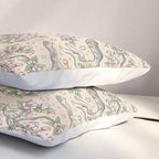 Wolf & Wild Apple Blossoms | Botanical Animal Art Pillow Sham Gallery Image 3