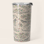Wolf & Wild Apple Blossoms | Botanical Animal Art Travel Mug Gallery Image 2