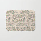 Wolf & Wild Apple Blossoms | Botanical Animal Art Bath Mat Gallery Image 1