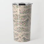 Wolf & Wild Apple Blossoms | Botanical Animal Art Travel Mug Gallery Image 1