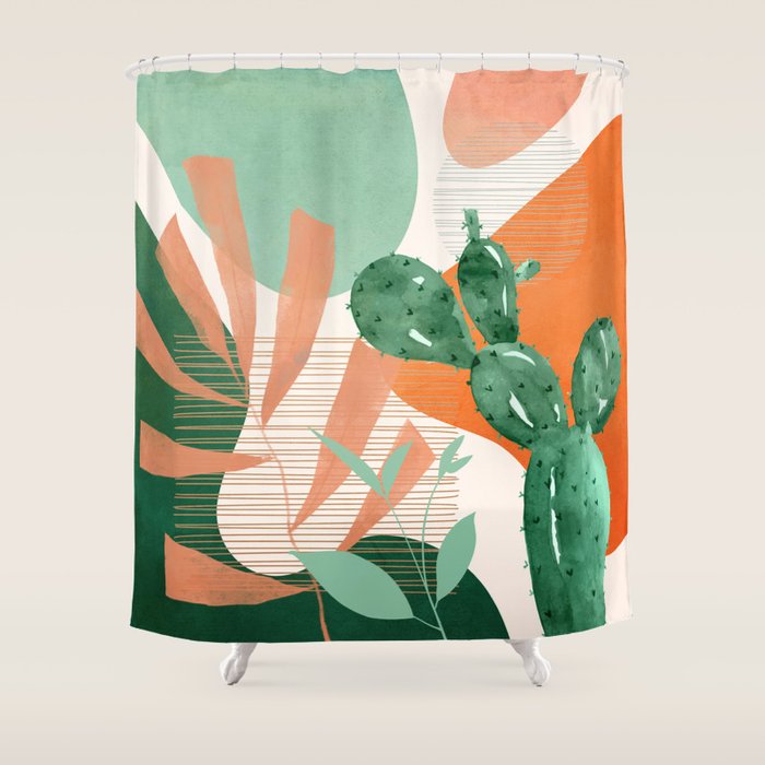 Cactus Garden 1 Shower Curtain Gallery Image 1