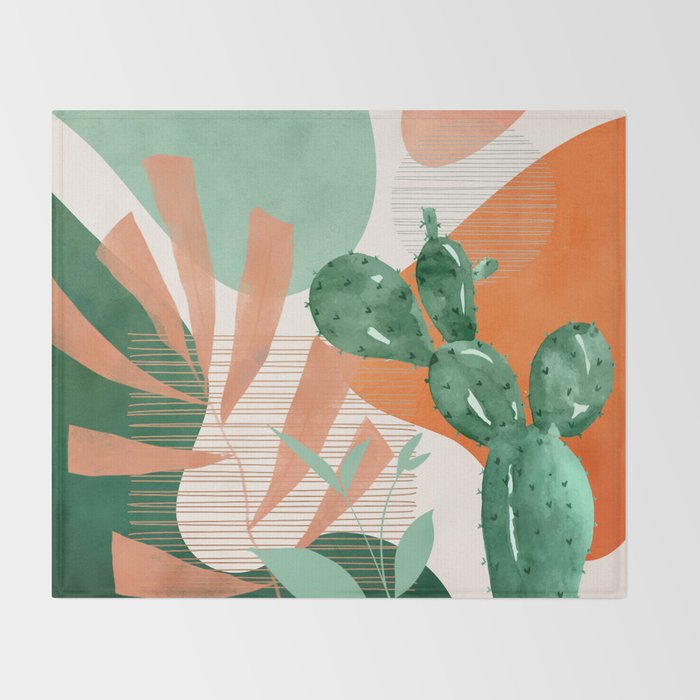 Cactus Garden 1 Throw Blanket Gallery Image 2