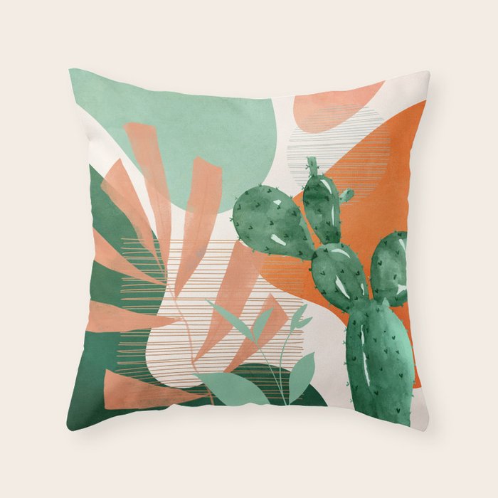 Cactus Garden 1 Throw Pillow Gallery Image 6