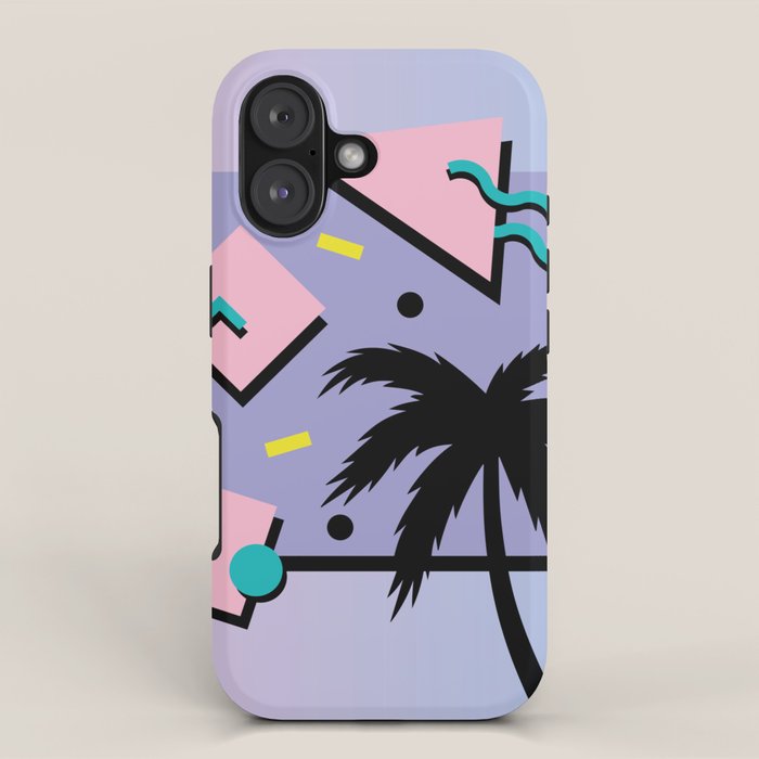 Memphis Pattern 25 - Miami Vice / 80s Retro / Palm Tree iPhone Case Gallery Image 1