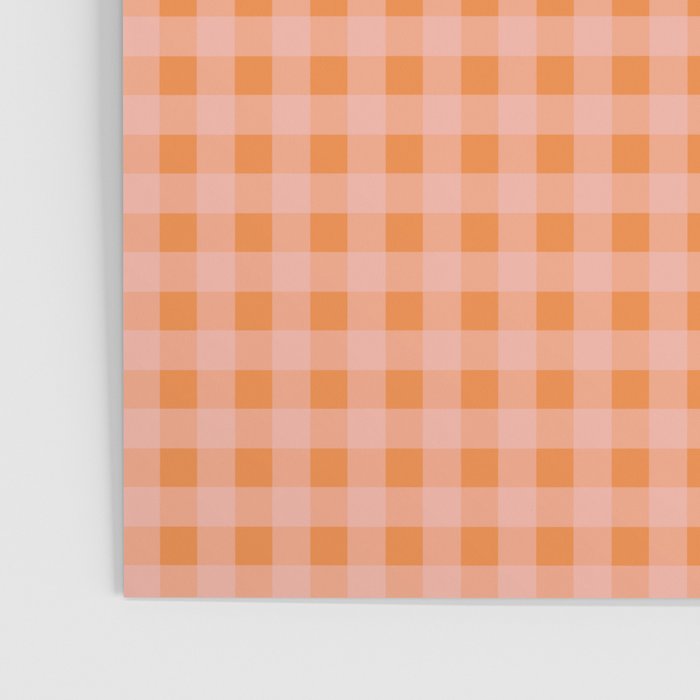 Gingham Check Pattern Orange Pink Blush Poster Gallery Image 3