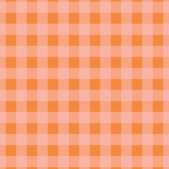 Gingham Check Pattern Orange Pink Blush Coffee Mug Gallery Image 2