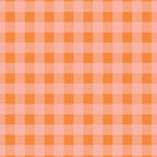 Gingham Check Pattern Orange Pink Blush Coffee Mug Gallery Image 2