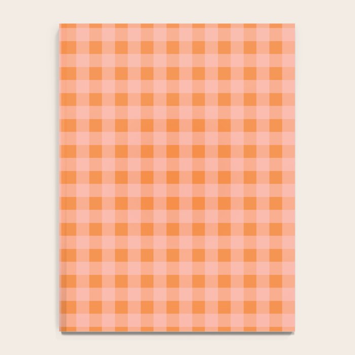 Gingham Check Pattern Orange Pink Blush Notebook Gallery Image 4