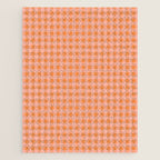 Gingham Check Pattern Orange Pink Blush Jigsaw Puzzle Gallery Image 1