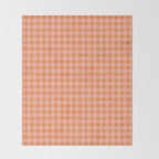 Gingham Check Pattern Orange Pink Blush Throw Blanket Gallery Image 2