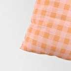 Gingham Check Pattern Orange Pink Blush Pillow Sham Gallery Image 4