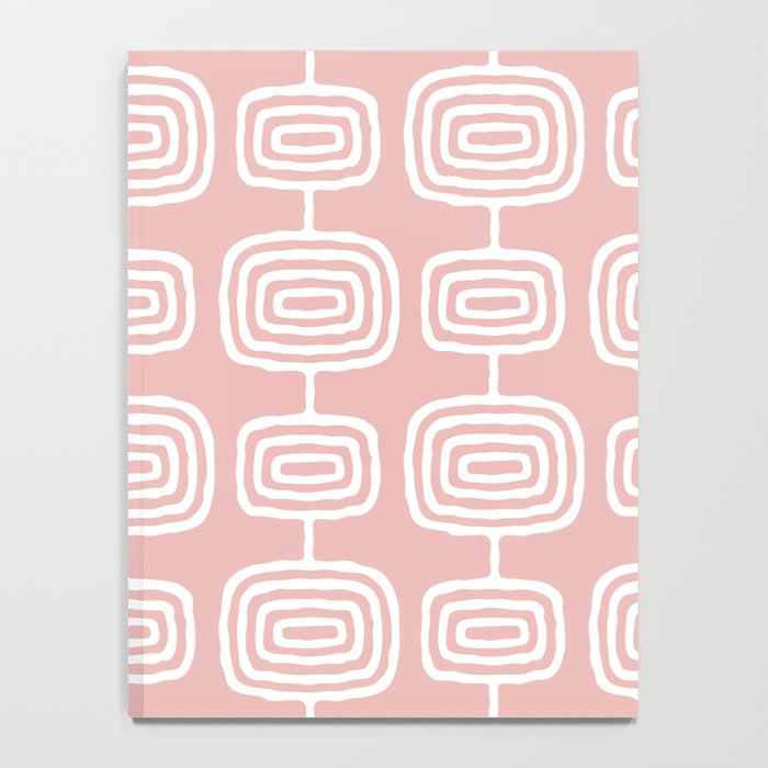 Mid Century Modern Atomic Rings Pattern Dusty Rose Notebook Gallery Image 4