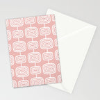 Mid Century Modern Atomic Rings Pattern Dusty Rose Stationery Card Gallery Image 2