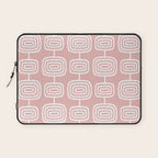 Mid Century Modern Atomic Rings Pattern Dusty Rose Laptop Sleeve Gallery Image 1