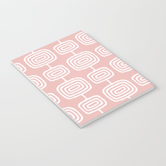 Mid Century Modern Atomic Rings Pattern Dusty Rose Notebook Gallery Image 3