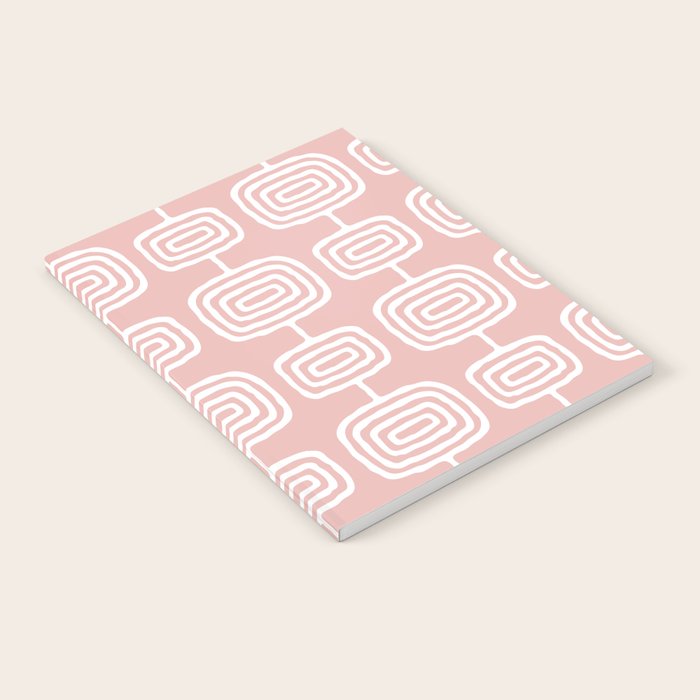 Mid Century Modern Atomic Rings Pattern Dusty Rose Notebook Gallery Image 2