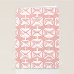 Mid Century Modern Atomic Rings Pattern Dusty Rose Stationery Card Gallery Image 2