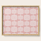 Mid Century Modern Atomic Rings Pattern Dusty Rose Serving Tray Gallery Image 1